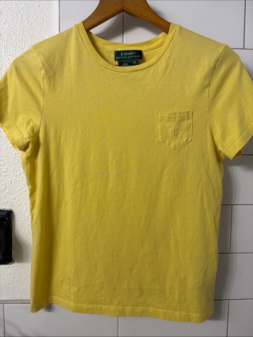 Lauren Ralph Lauren Bright Yellow Pocket Crew Tee